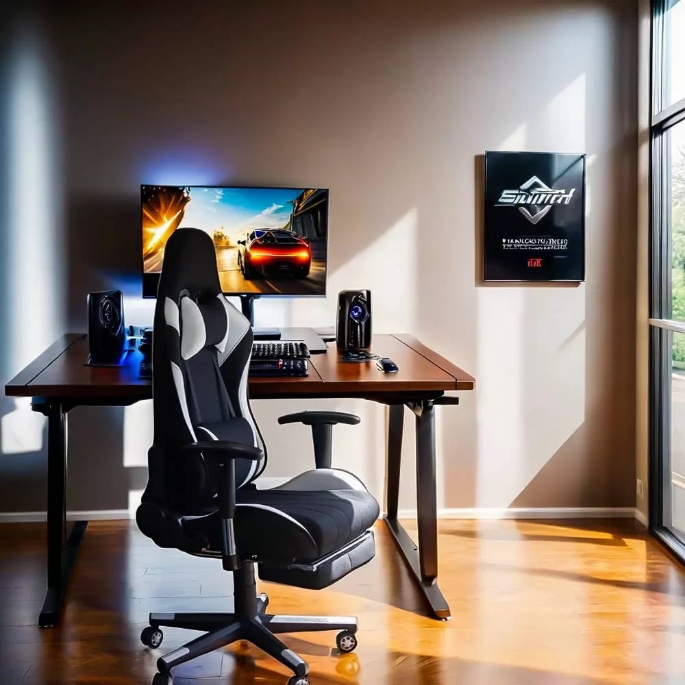 Scaun de gaming și birou OFF 296 negru cu alb